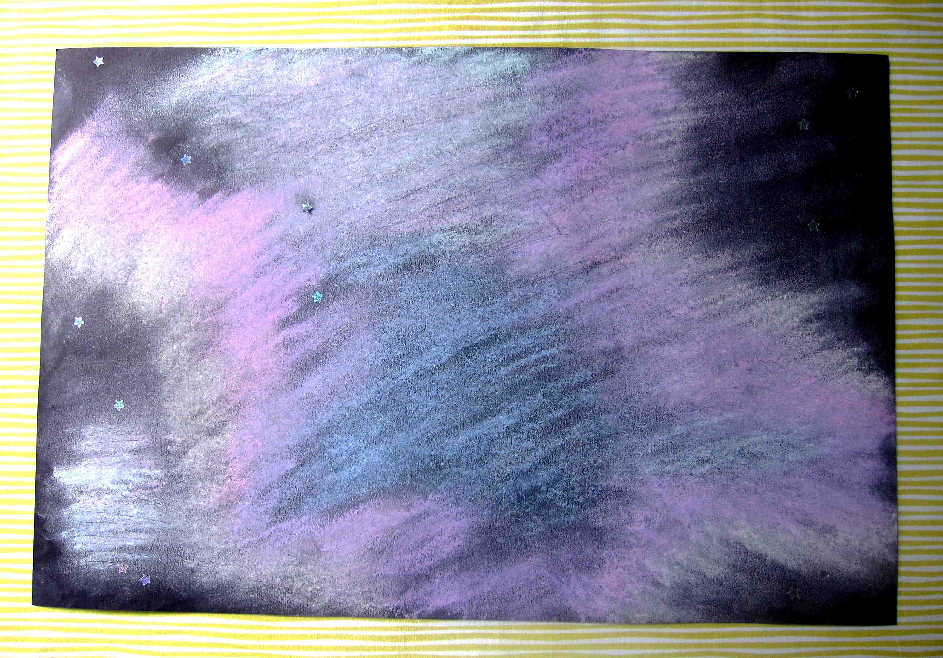 Hubble Telescope Chalk Drawing