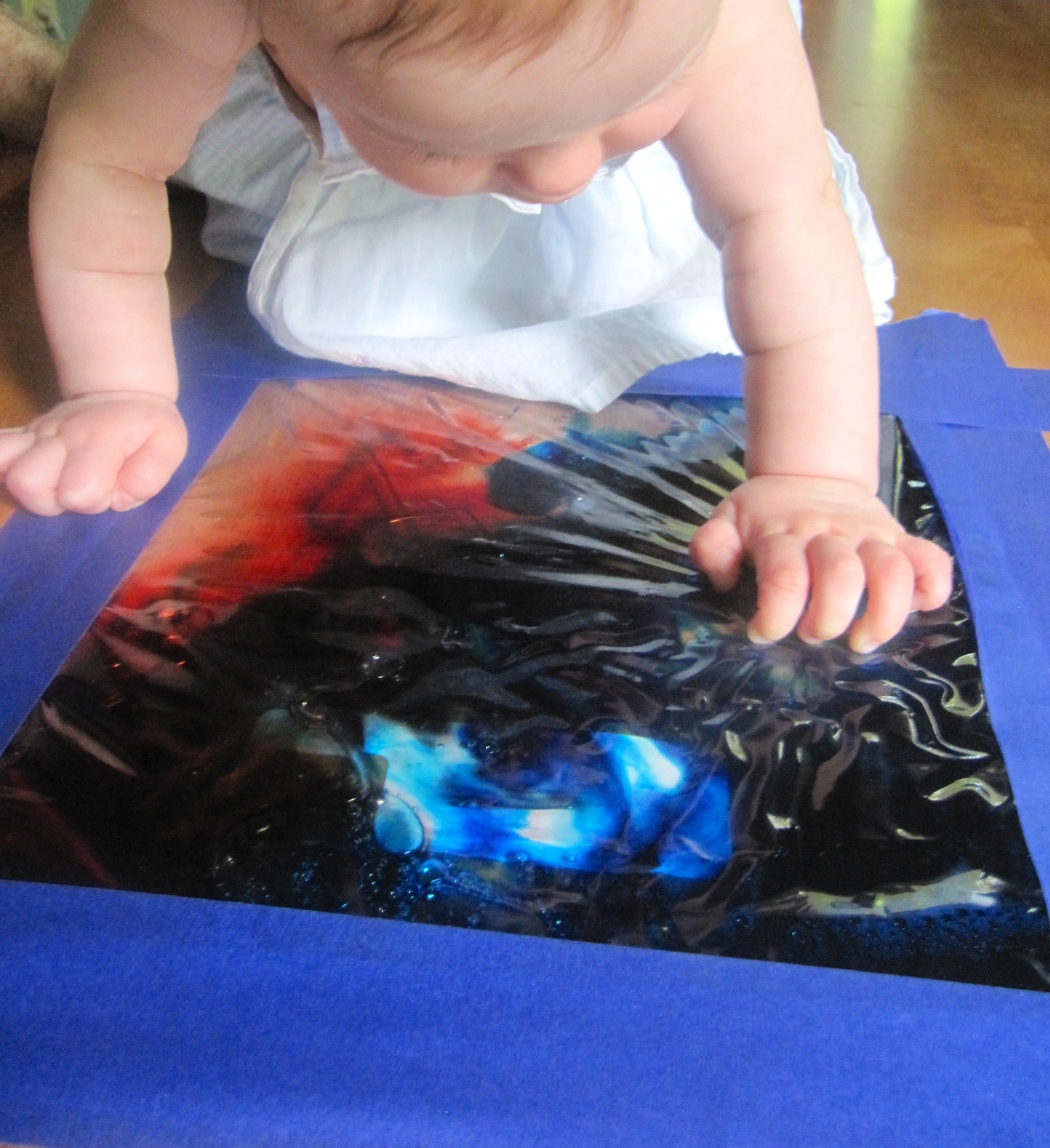 art sensory bag shampoo baby activity