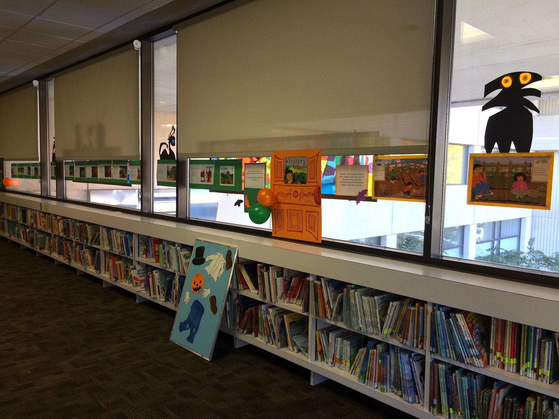 trick or read library Halloween storywalk