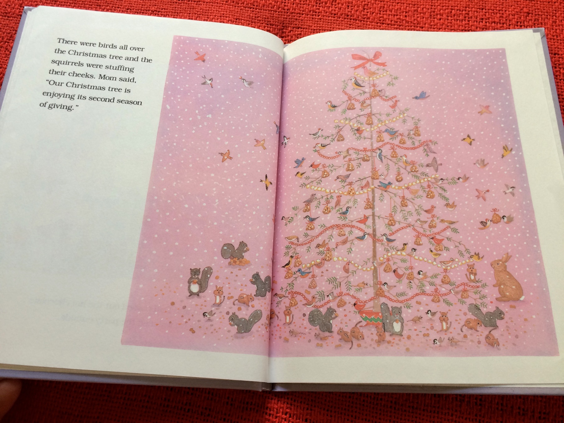 Animals enjoying the After-Christmas Tree