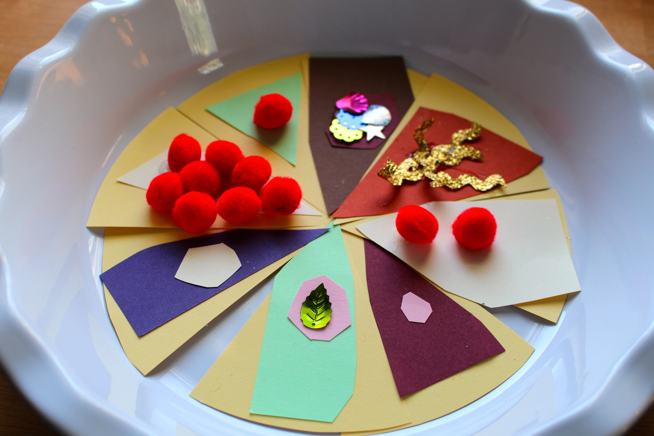 Pie Art Mixed Media Collage + Tea Party Pretend Play