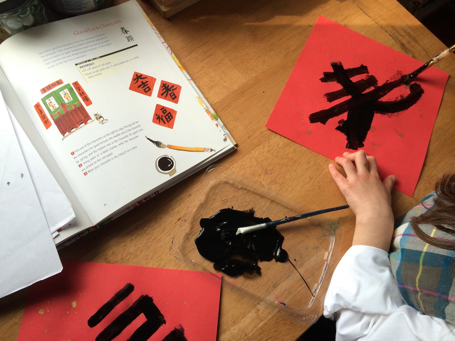 CHinese New Year Lunar New Year Spring Festival Good Luck Character Painting Craft