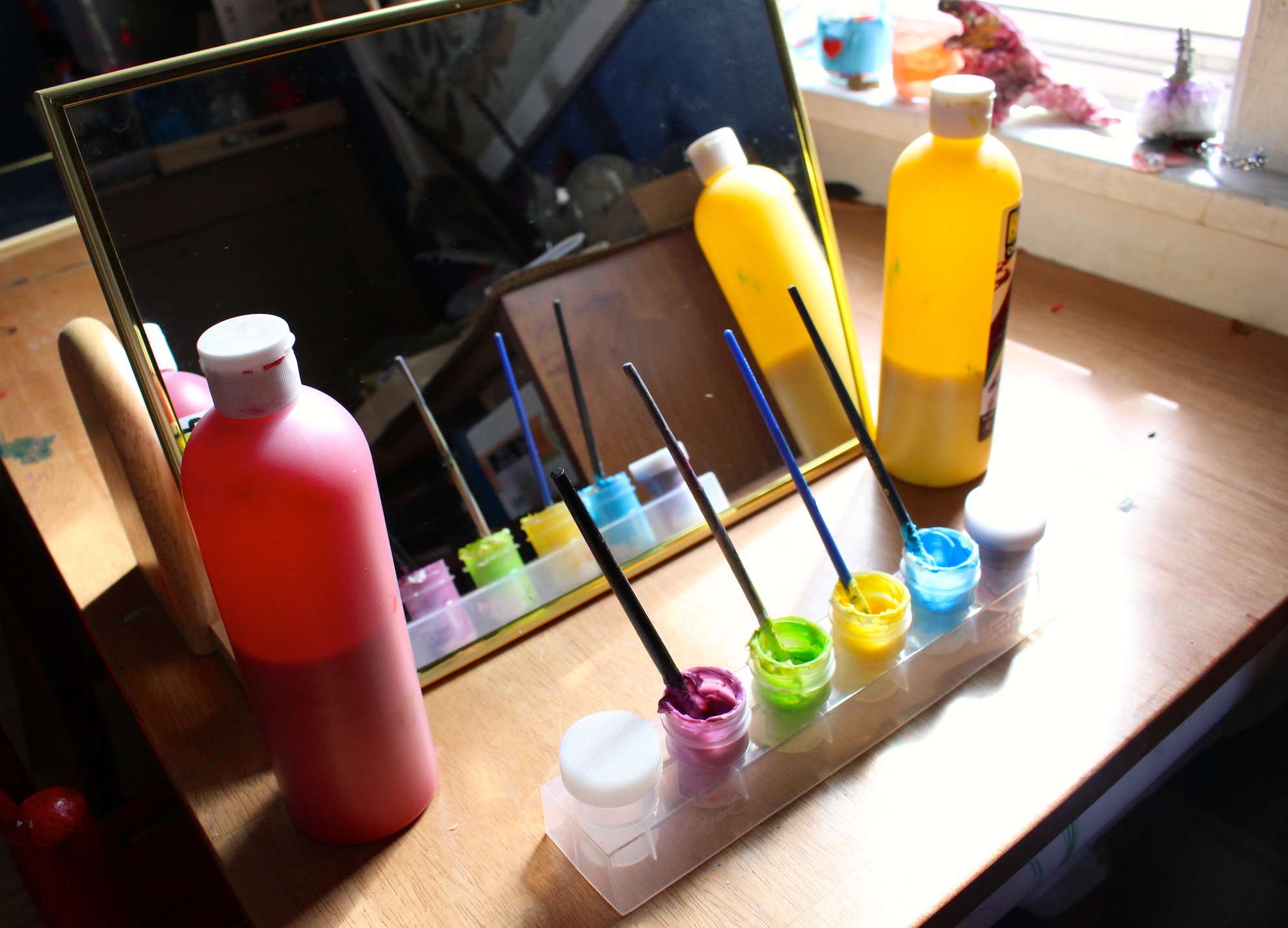 face paint color mixing art provocation