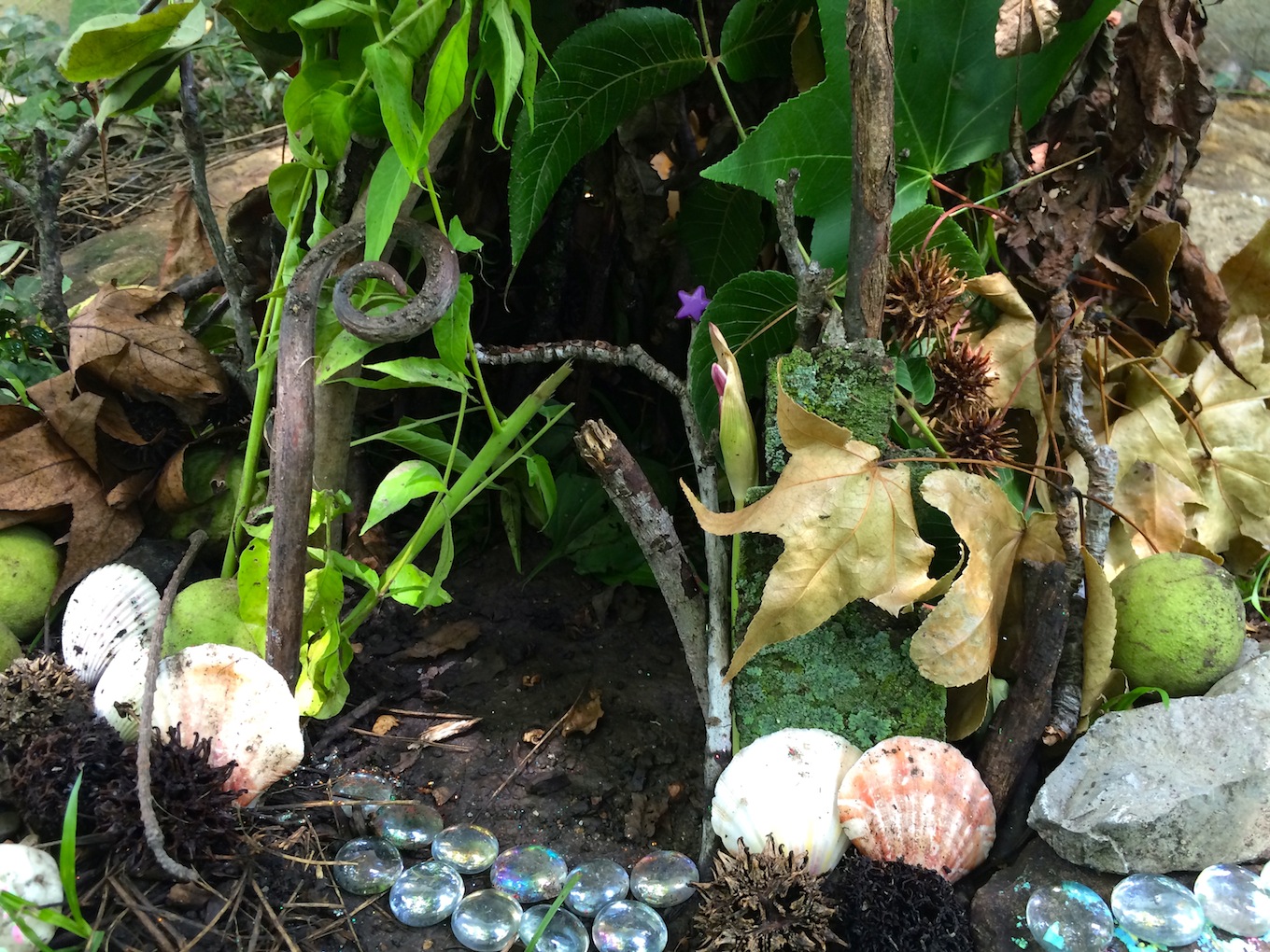 magical fairy house using found materials