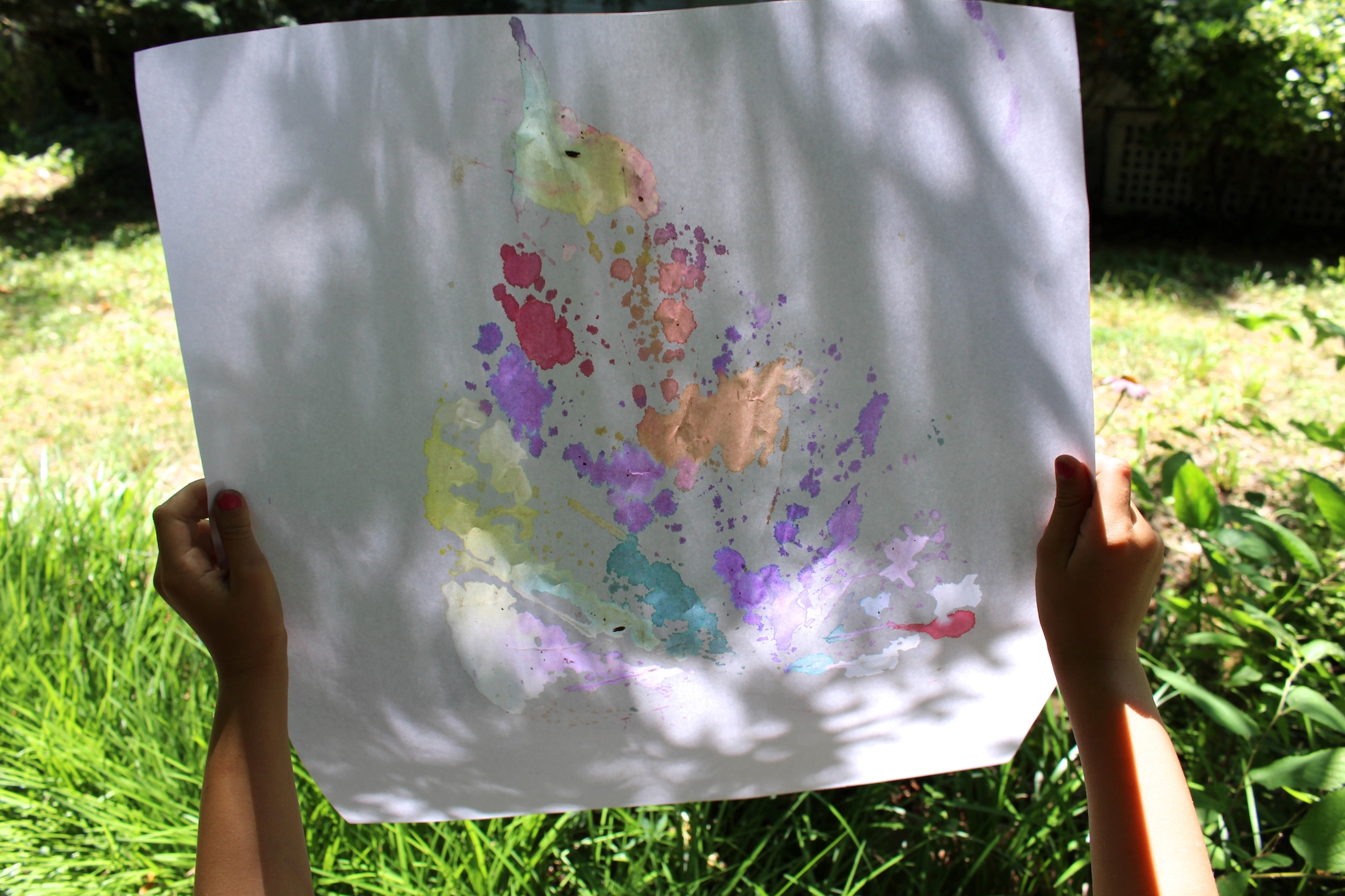 Learning about leaf veins and cohesion from leaf painting and leaf printing