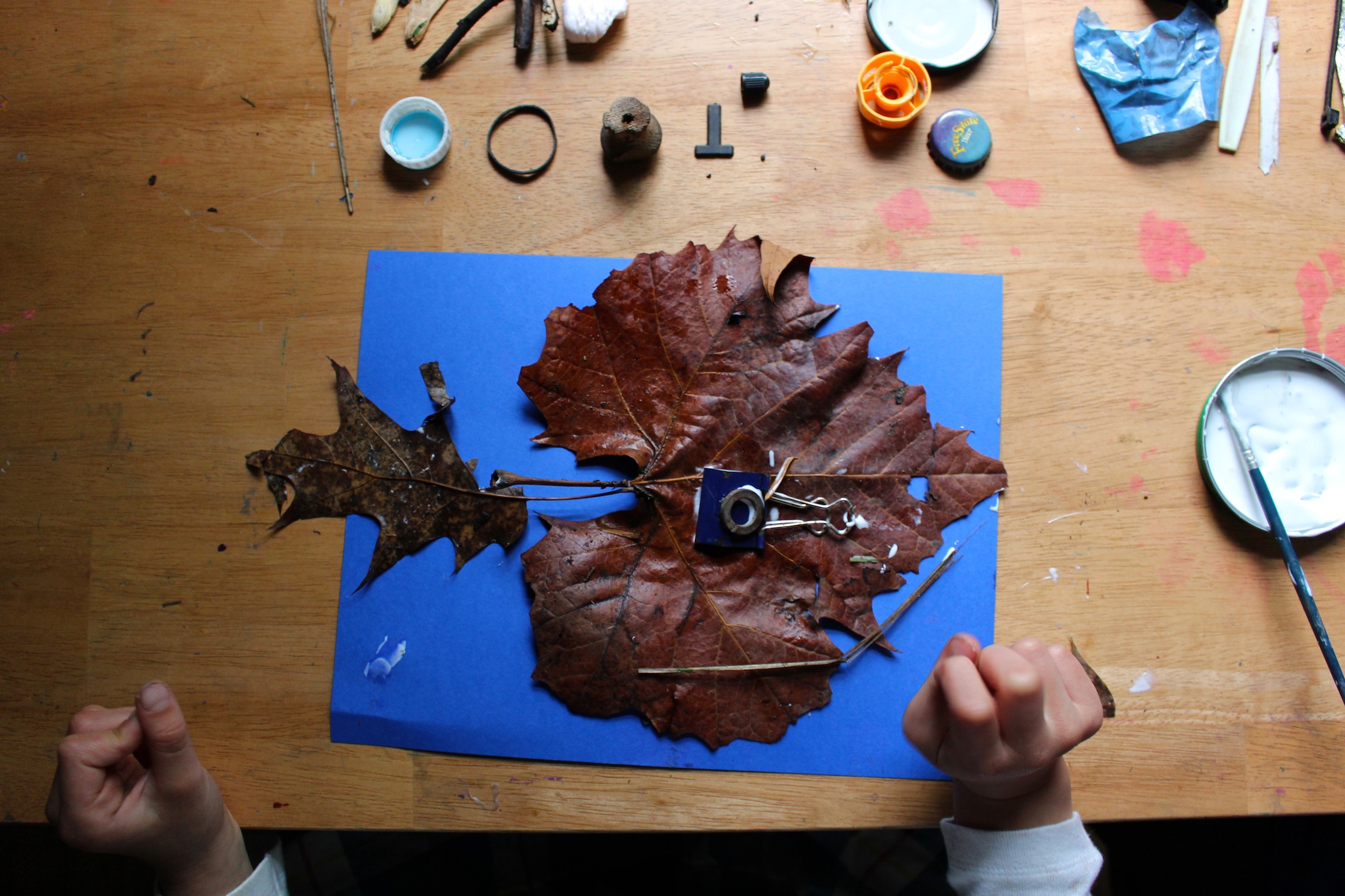 Art and nature collide making Rain Fish out of debris found after a rainstorm- A fun rainy day project for kids