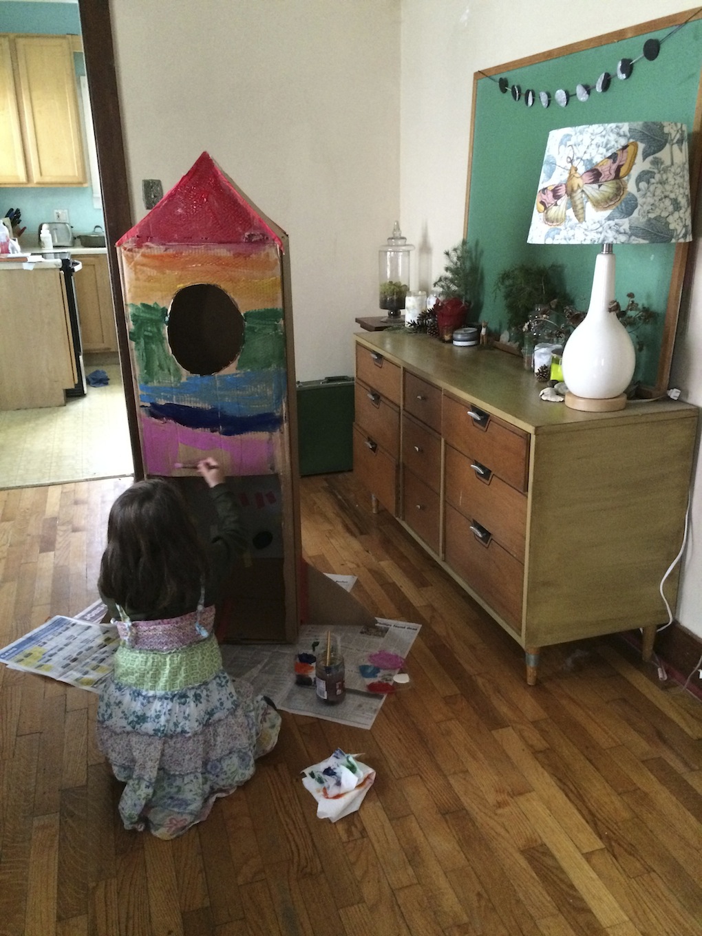cardboard rocket ship